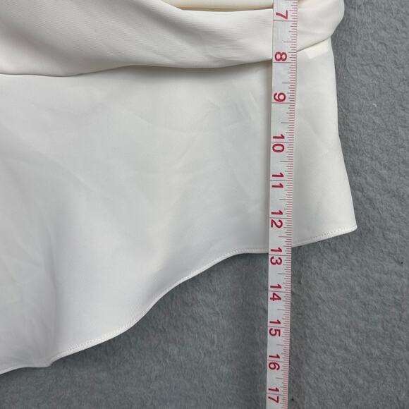 Amanda Uprichard One Shoulder Blouse Asymmetrical Hem Bow Designer Size M - Picture 6 of 8